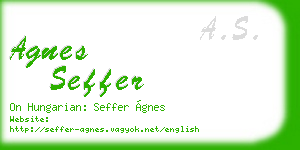 agnes seffer business card
