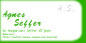 agnes seffer business card